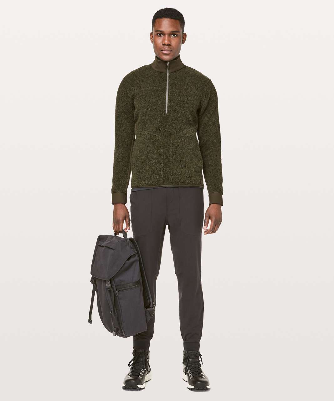 Lululemon Tundra Trek 1/2 Zip - Heathered Dark Olive