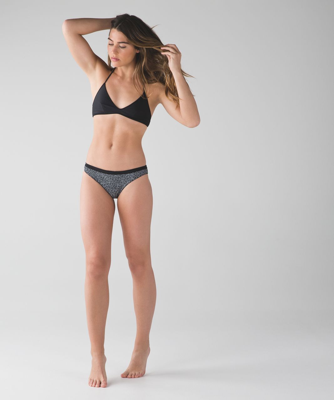 Lululemon Suns Out Bikini - Black / Freckle Flower Black White