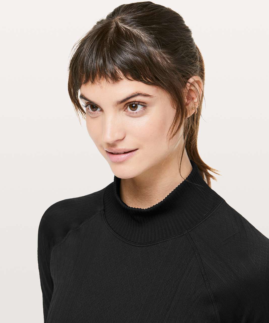 Lululemon Rest Less Mock Neck - Black / Black