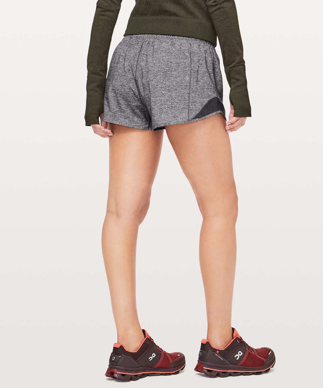 Lululemon Hotty Hot Short *High-Rise Long 4 - Heather Lux Multi Black -  lulu fanatics