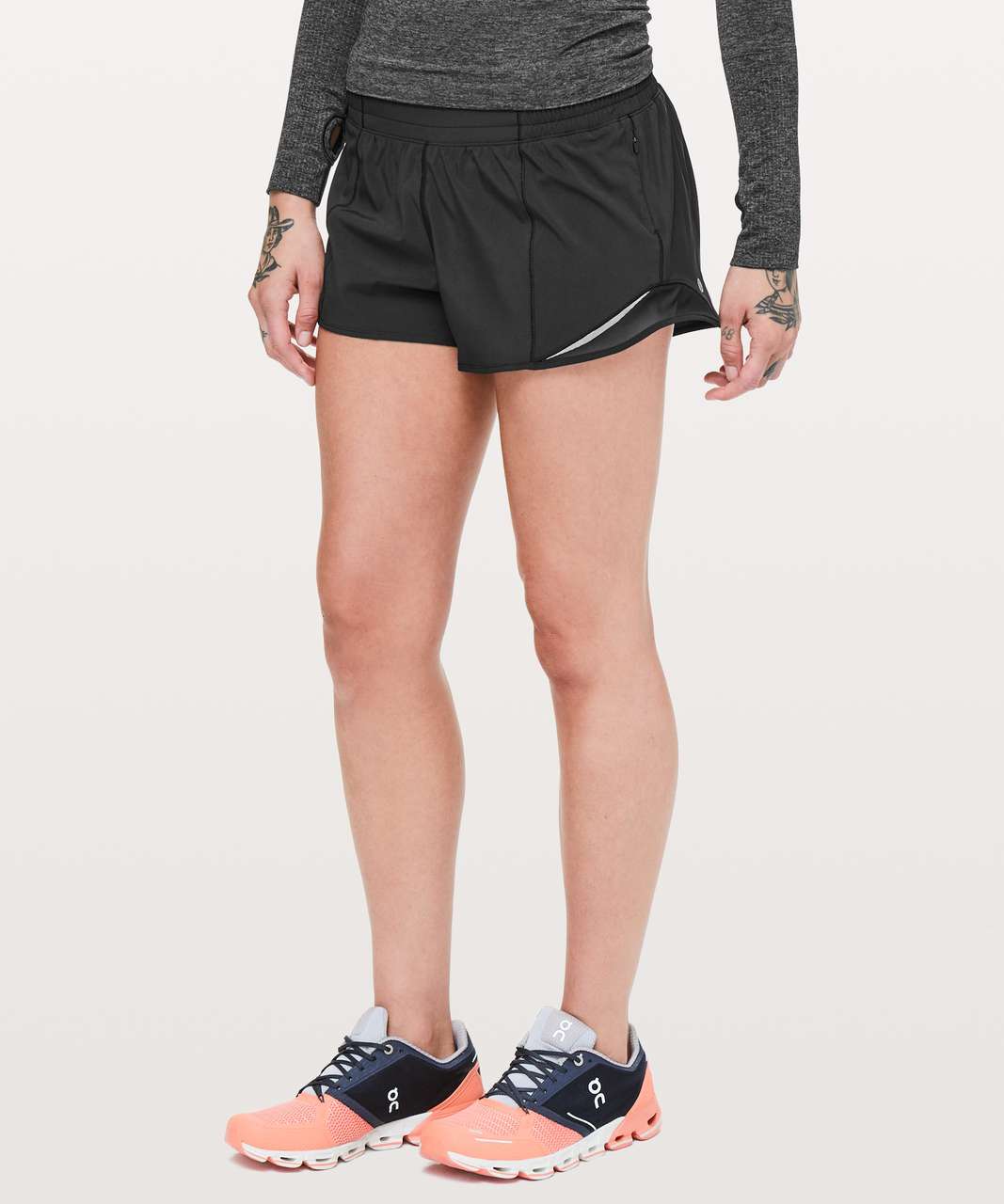 black high waisted hot shorts