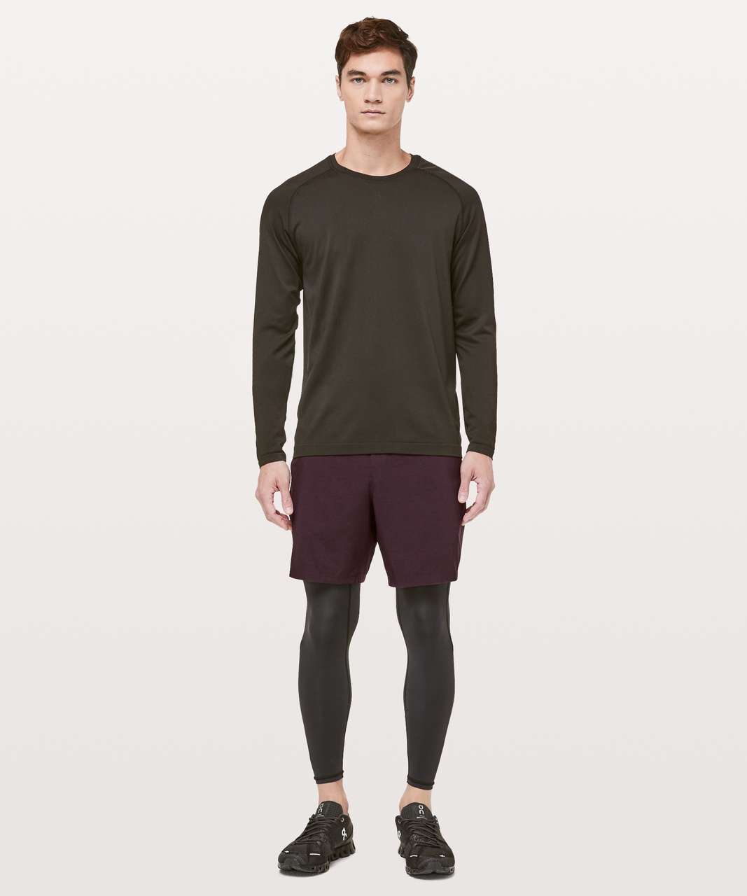 Lululemon Pace Breaker Short *Linerless 7" Updated - Heathered Texture Printed Dark Adobe