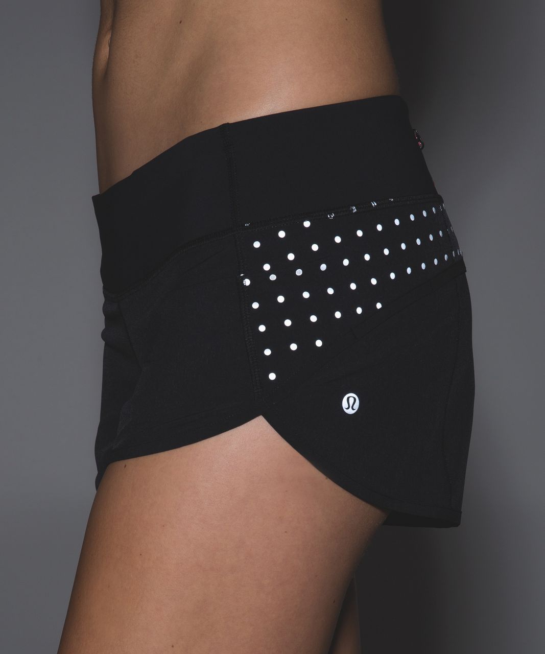 Lululemon Speed short Women' s Shorts Black White Dots Size 10 Large L  Medium M