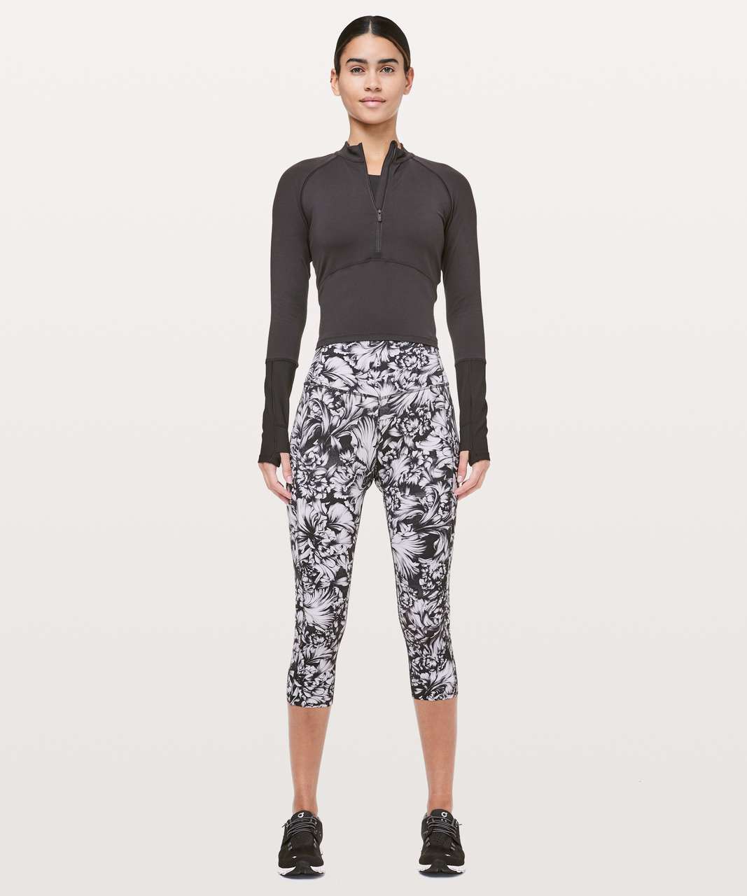 Lululemon Fast & Free Crop II *Nulux 19 - Night Garden Ice Grey