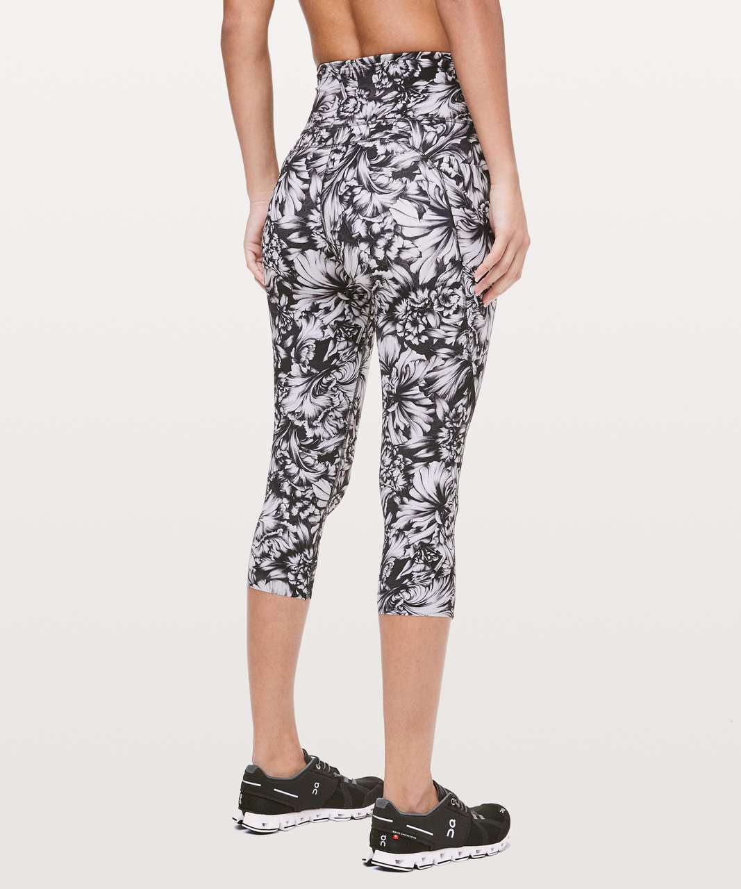 Lululemon Fast & Free Crop II *Nulux 19" - Night Garden Ice Grey Black