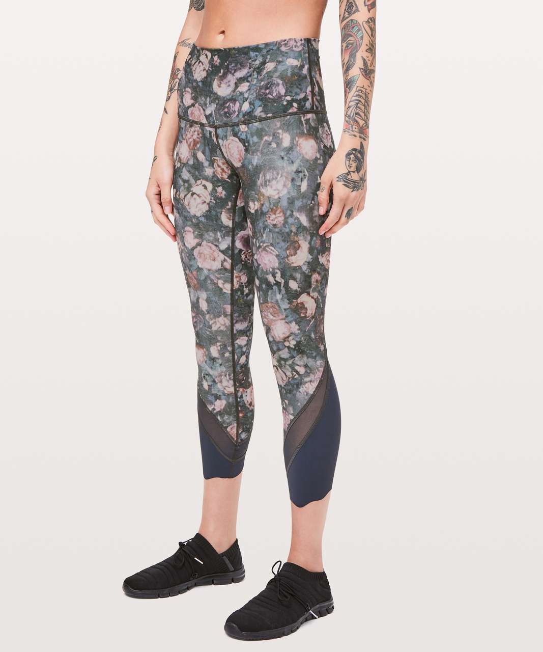 Lululemon Wunder Under Crop II (Special Edition) *Scallop 24" - Frosted Rose Multi / Melanite