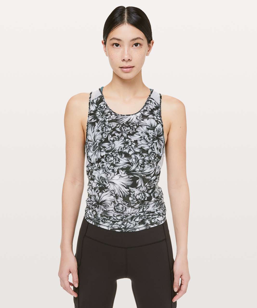 Lululemon Sculpt Tank *Tie Back - Night Garden Ice Grey Black / Ice Grey