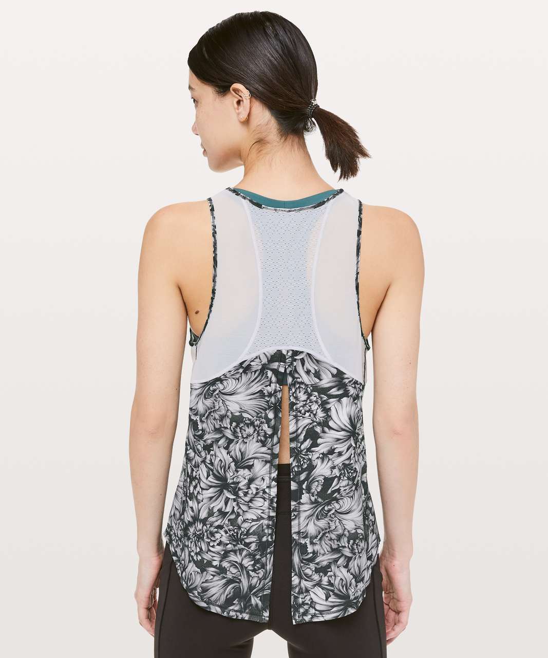 Lululemon Sculpt Tank *Tie Back - Night Garden Ice Grey Black / Ice Grey