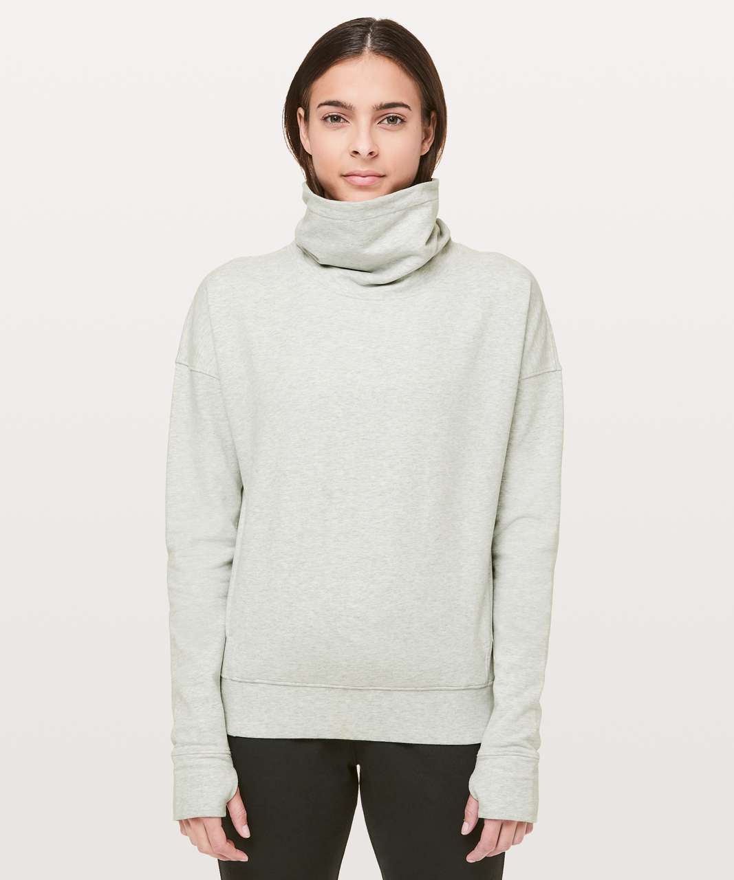 Lululemon Press Pause Pullover - Heathered Medium Grey - lulu fanatics