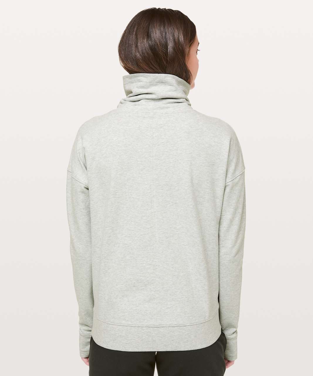 Lululemon Go Forward Pullover Fleece Cowl Neck Heathered Core Light Grey  Size 6