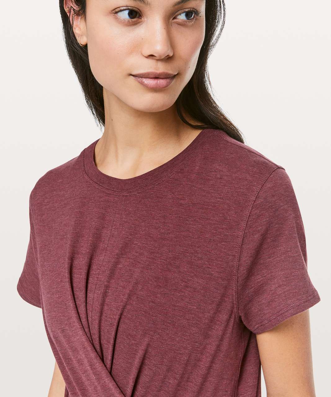 Lululemon Time To Restore Short Sleeve - Heathered Dark Sport Red