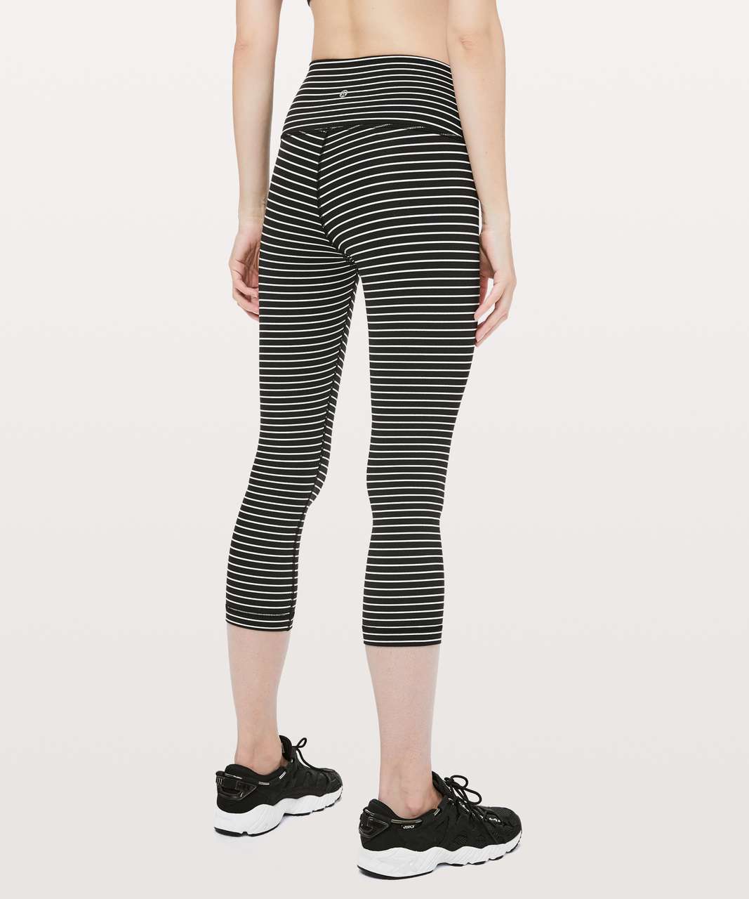 Lululemon Wunder Under Crop II (Roll Down) - Gingham Luon White Black - lulu  fanatics