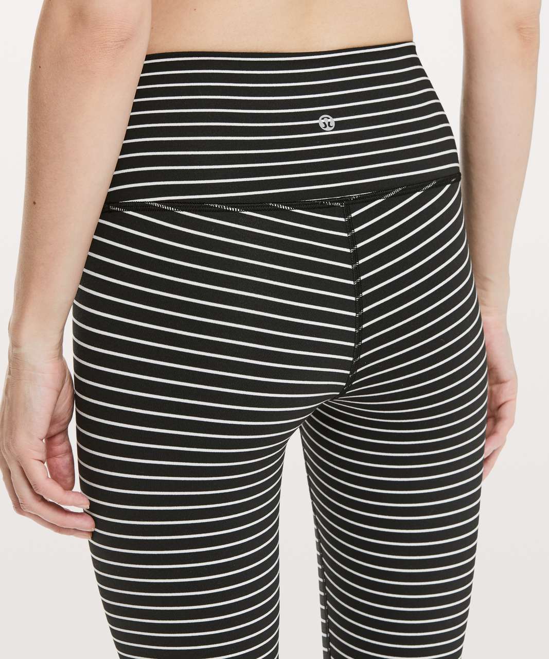 Lululemon Wunder Under Crop Hi-Rise Luon Parallel Stripe Black