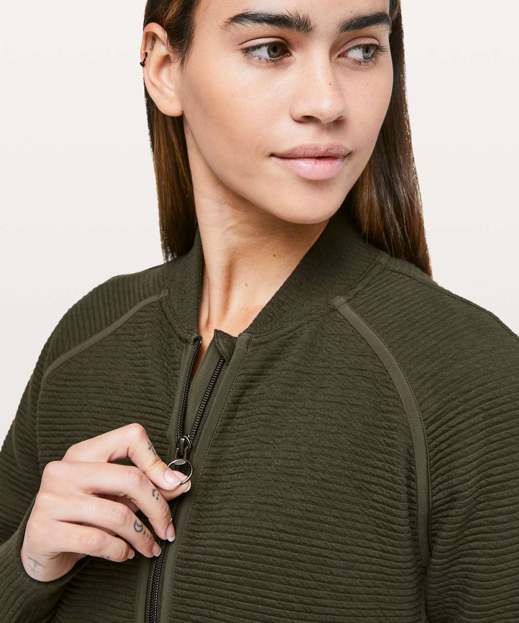 Lululemon On Repeat Bomber - Dark Olive