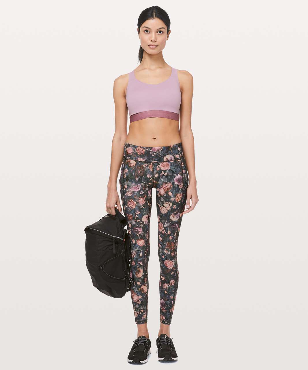 Lululemon Fine Form Bra - Lacescape Spanish Rose Black / Black