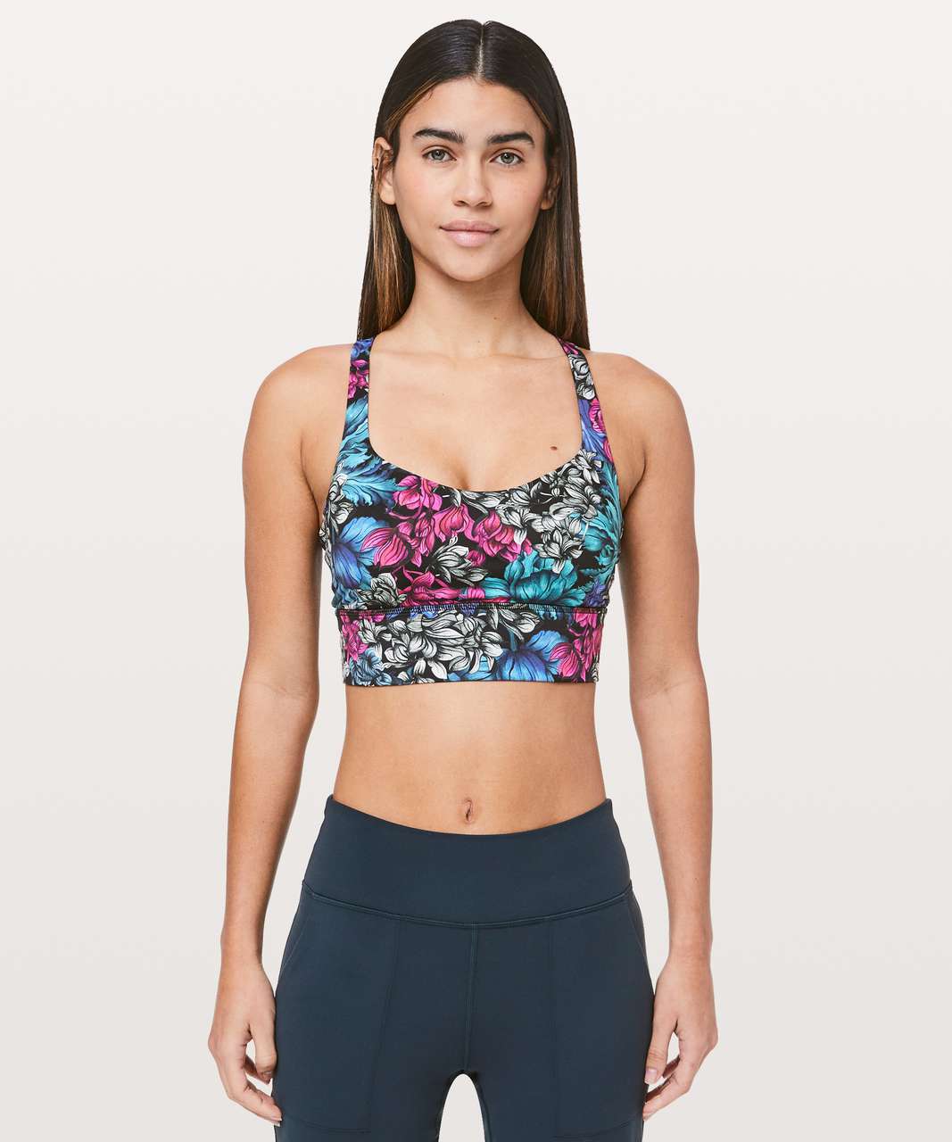 Lululemon Free To Be Bra *Long Line - Nocturnal Floral Multi