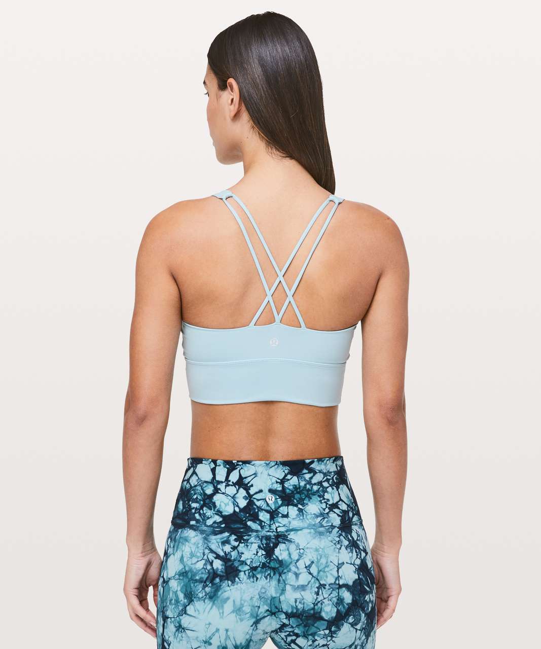 Lululemon Free to Be Serene Bra High Neck Long Line Cyan Blue Size 6 C/D  75109