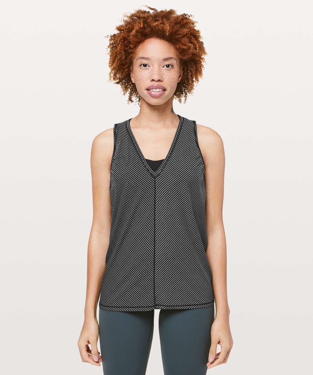 Lululemon Circuit Crusher Tank - Evolution Stripe Black Heathered Dark Cast