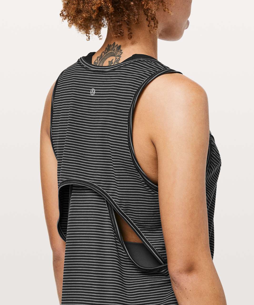 Lululemon Circuit Crusher Tank - Evolution Stripe Black Heathered Dark Cast