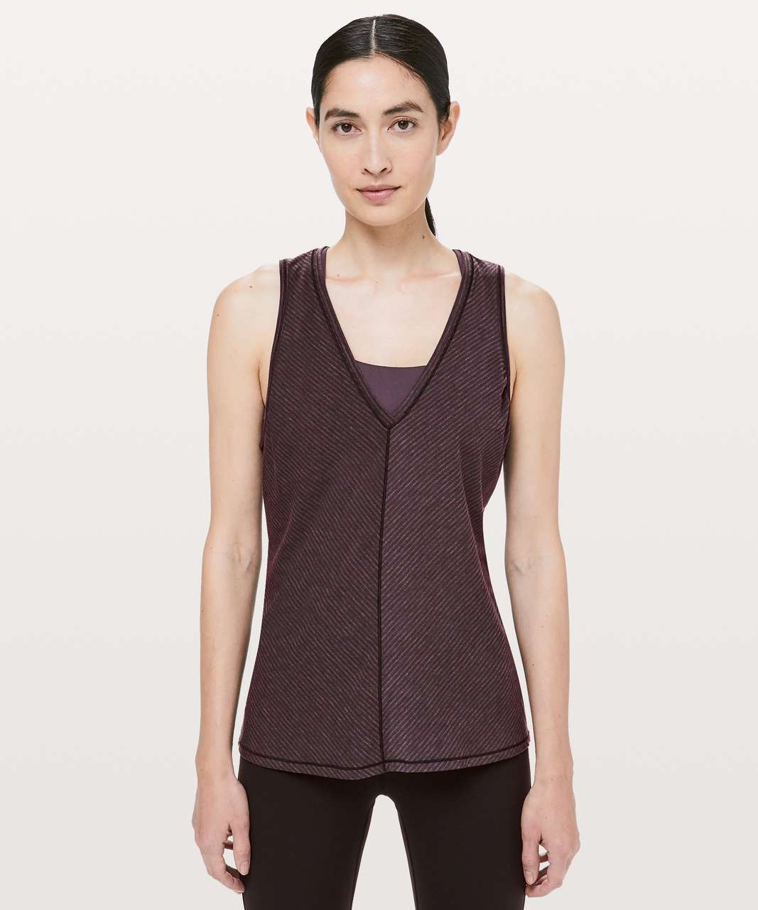 Lululemon Circuit Crusher Tank - Evolution Stripe Deep Phantom Heathered Black Cherry