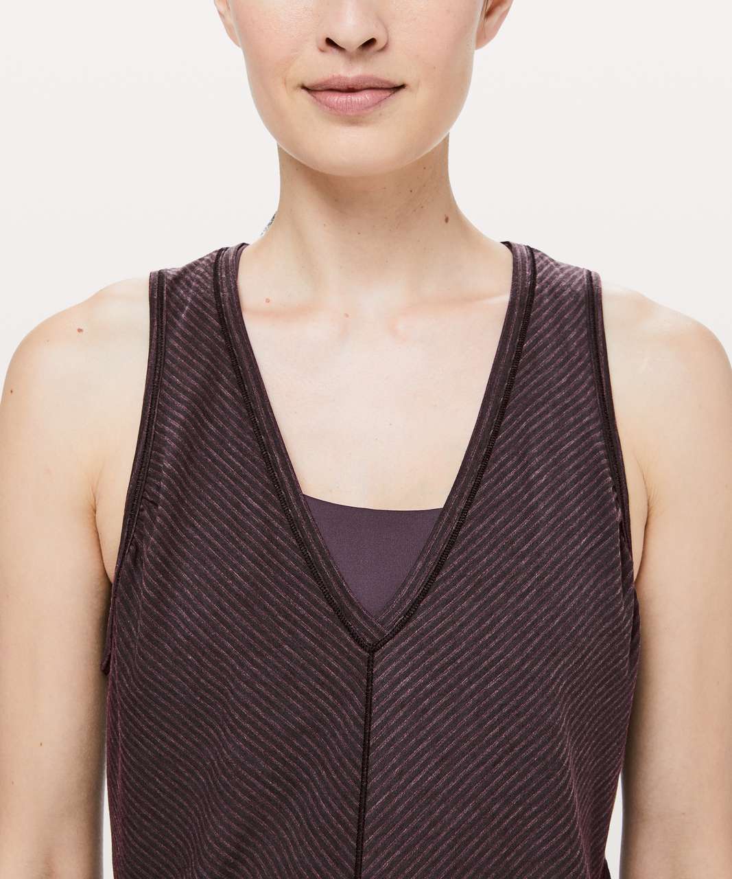 Lululemon Circuit Crusher Tank - Evolution Stripe Deep Phantom Heathered Black Cherry