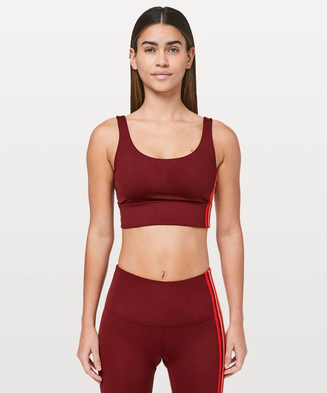 💕NWT Lululemon Power Through Bra Size 8 Deep Ruby Sold Out!!!