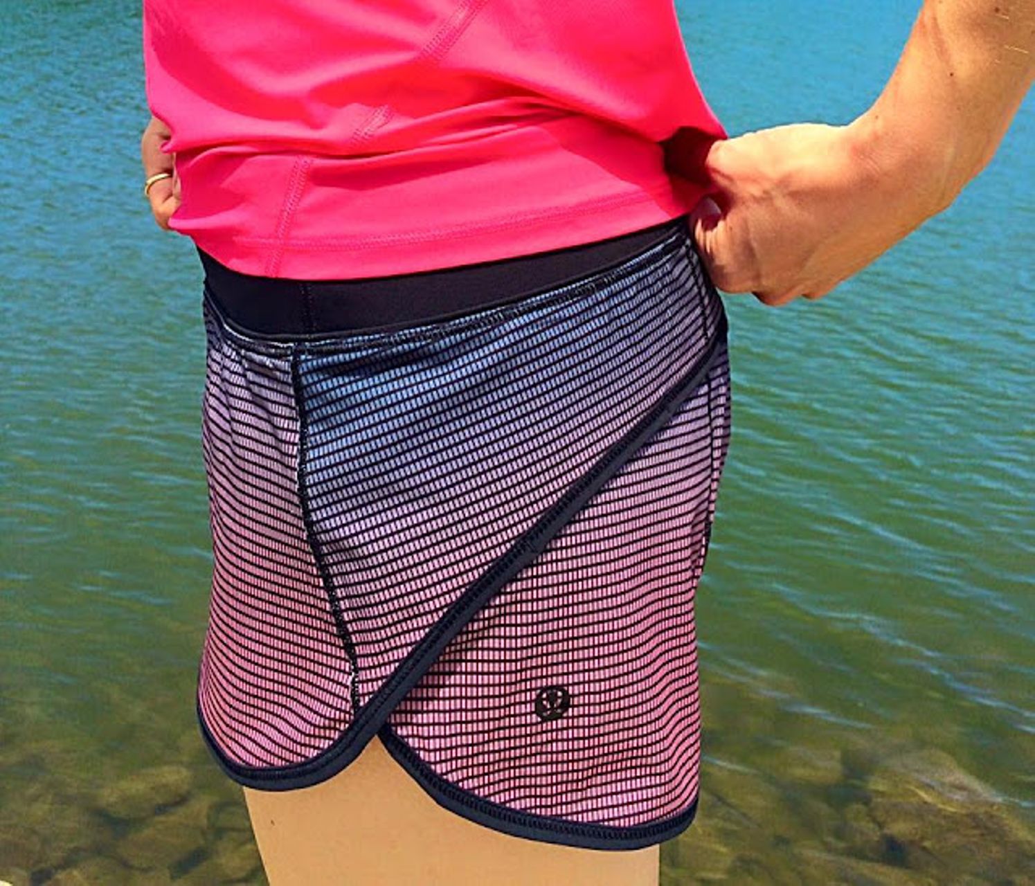 Lululemon Speed Short *H2O - Double Gradient Speed Short H2o Yum Yum Pink Alberta Lake / Black