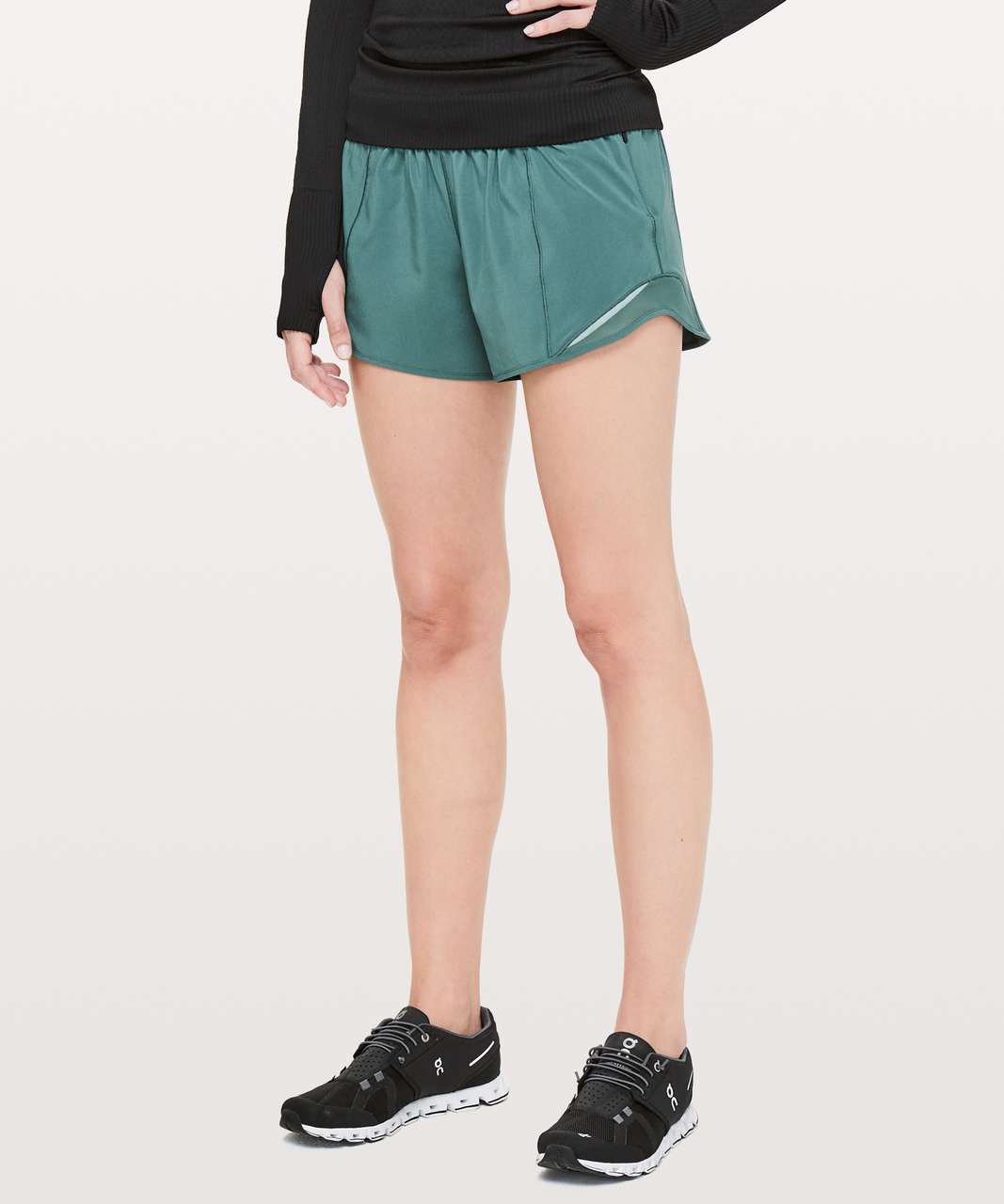 green lululemon shorts