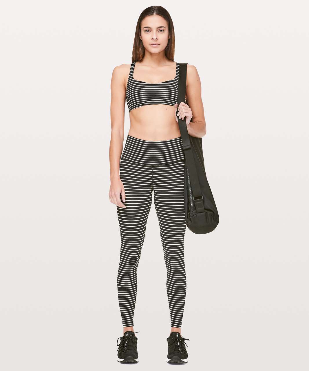 Lululemon Free To Be Bra - Parallel Stripe Black White