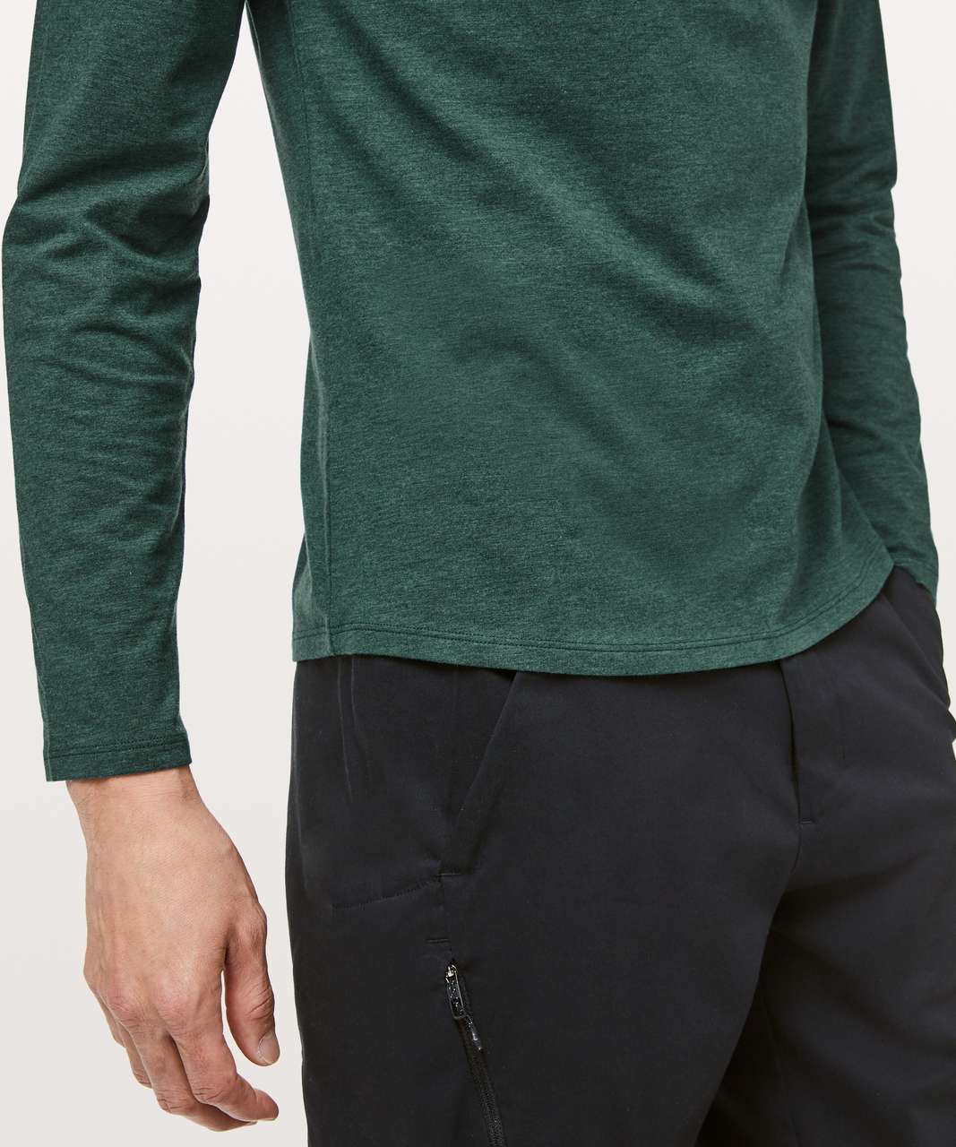 Lululemon 5 Year Basic Long Sleeve Henley - Heathered Royal Emerald