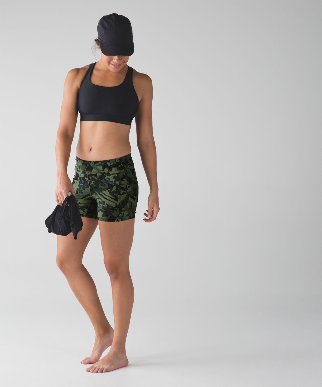 Lululemon Reach The Beach Short - Pop Cut Fatigue Green Black