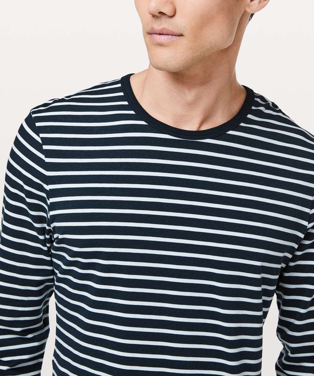 Lululemon 5 Year Basic Long Sleeve - Yachtie Stripe True Navy White - lulu  fanatics