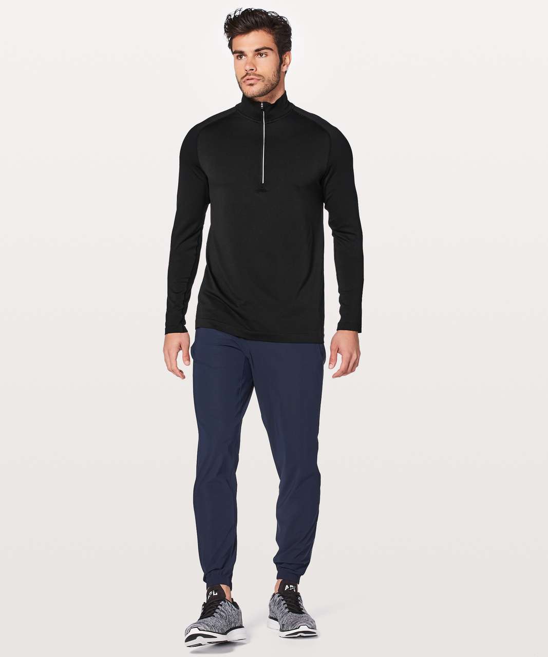 Lululemon Metal Vent Tech 1/2 Zip - Black / Black - lulu Lululemon Metal Vent Tech 1/2 Zip - Black / Black - lulu