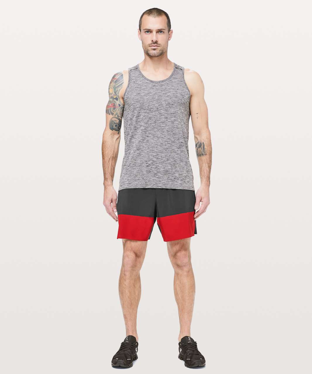 Lululemon Switch Up Short *7" - Obsidian / Dark Red