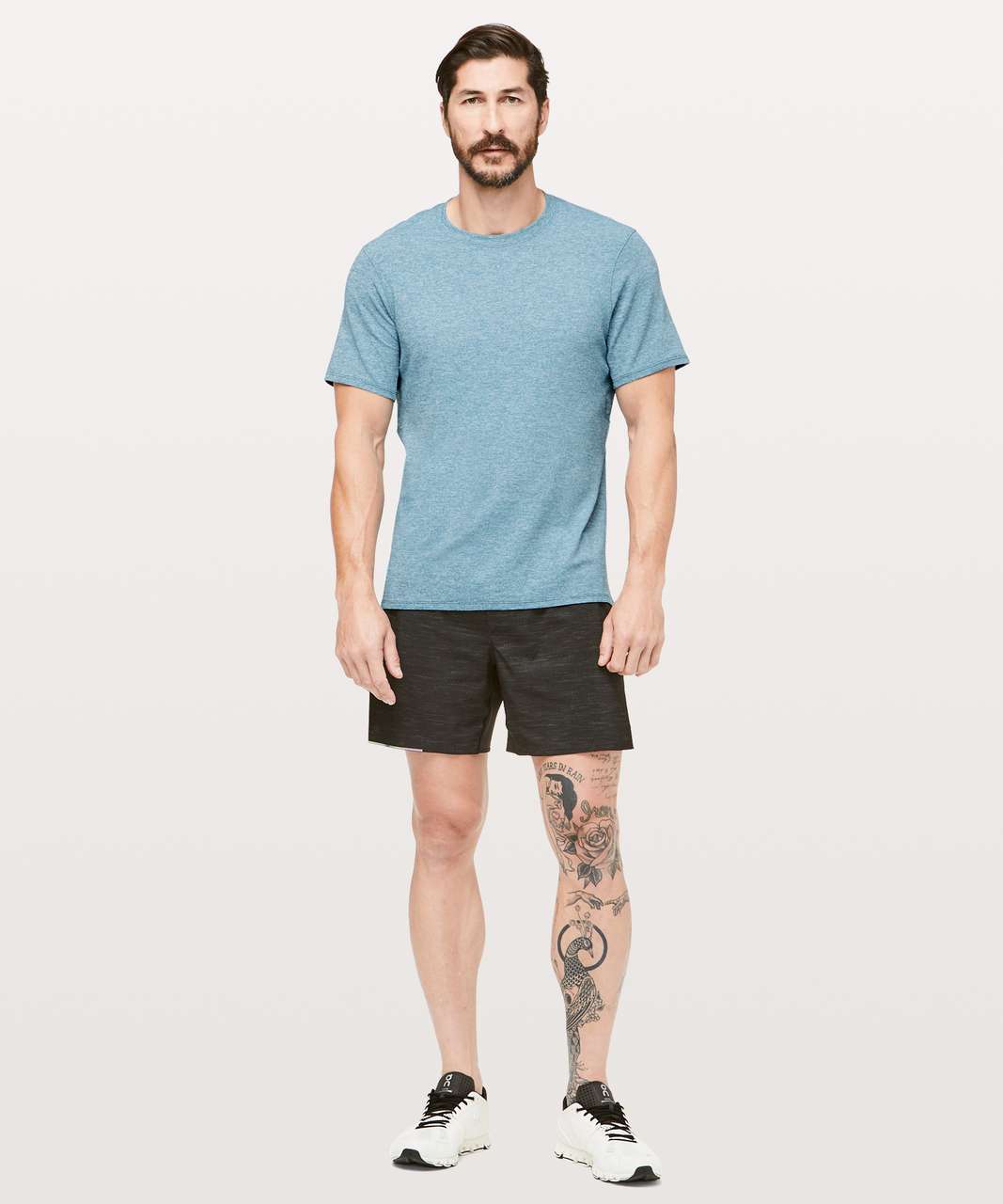 Lululemon Drysense Mesh Short Sleeve - Heathered Poseidon - lulu fanatics