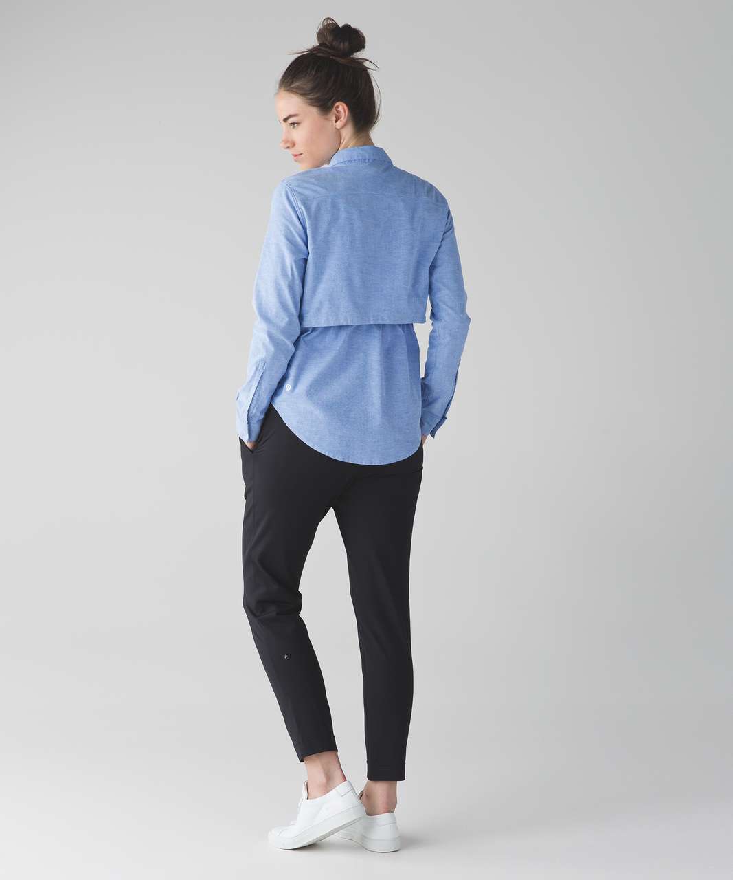 Lululemon Getaway Shirt - Harbor Blue / White