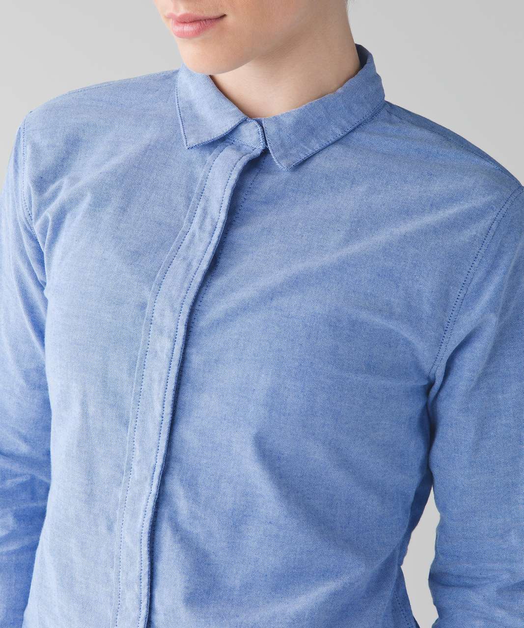 Lululemon Getaway Shirt - Harbor Blue / White