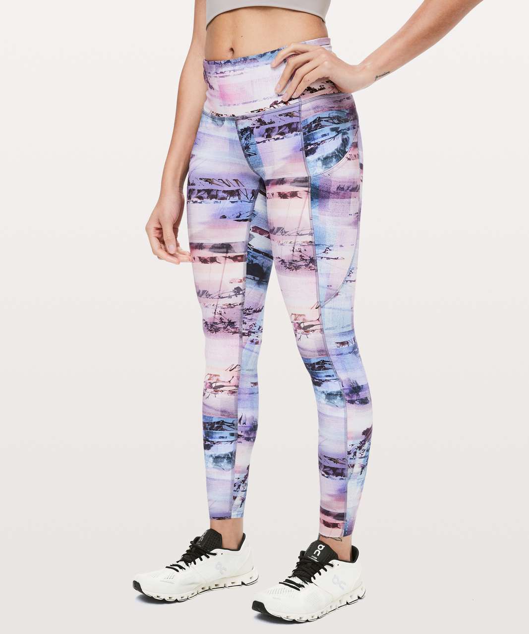 Lululemon Fast & Free 7/8 Tight II *Nulux 25" - Sunrise Silhouette Multi