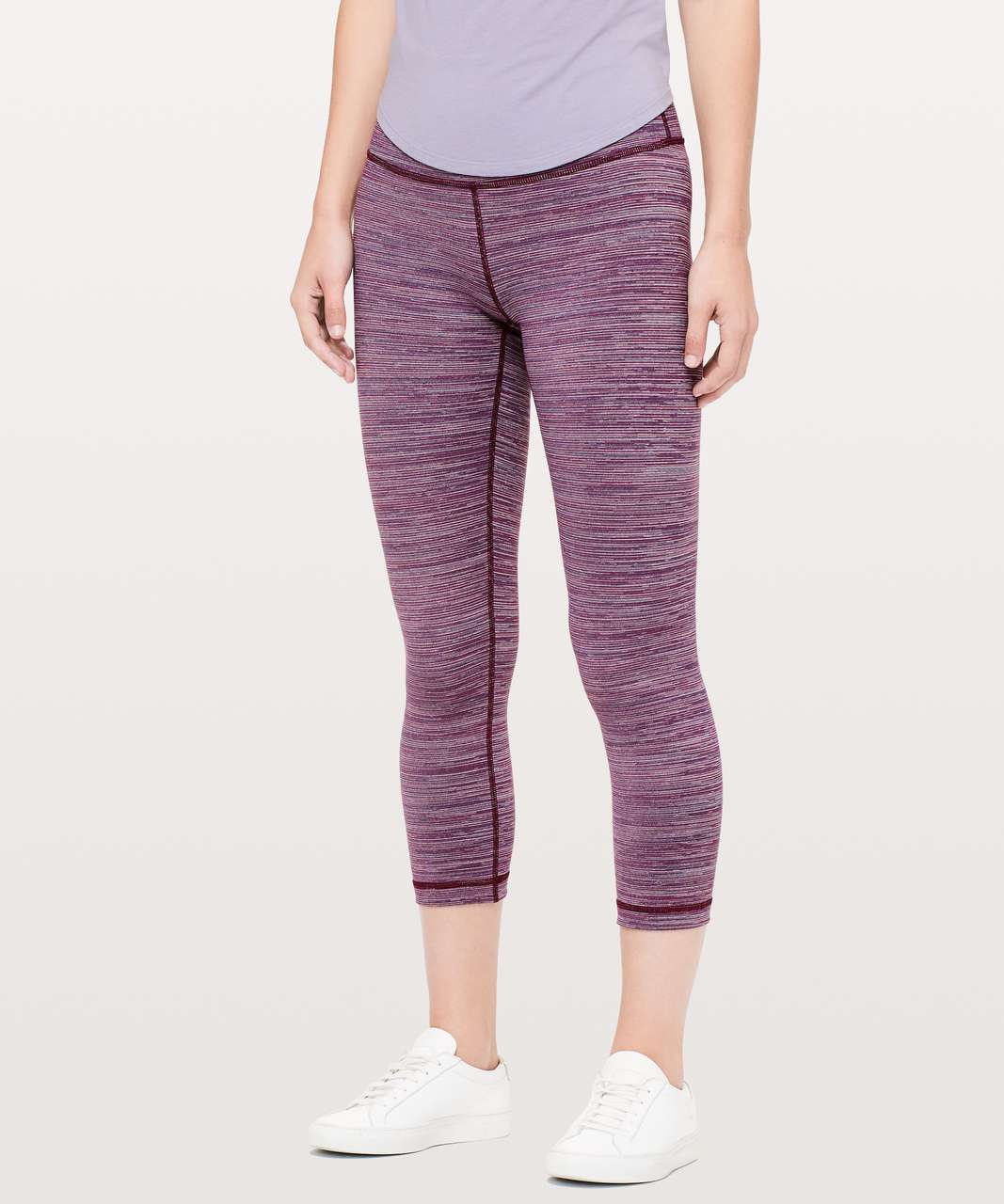 Lululemon Wunder Under Crop (High-Rise) *21" - Edged Stripe Jacquard Blueprint Royal Ruby