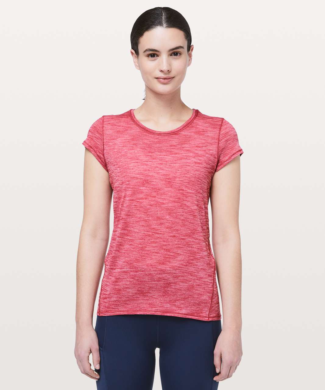 Lululemon Another Mile Short Sleeve - Heathered Violet Red