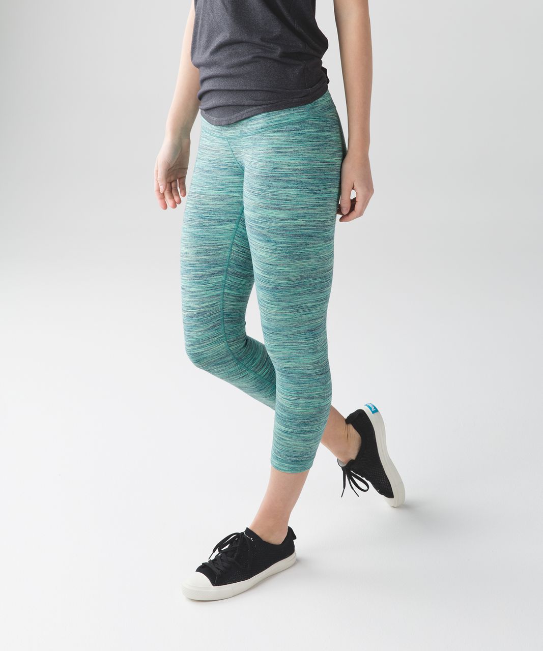 Lululemon Wunder Under Crop (Hi-Rise) - Space Dye Camo Alberta Lake Fresh Teal