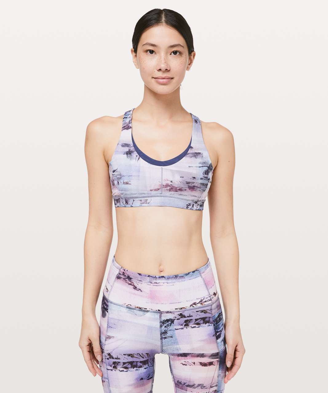 Lululemon Stash N' Run Bra Wee Are From Space Nimbus Battleship / Ice Grey  Size