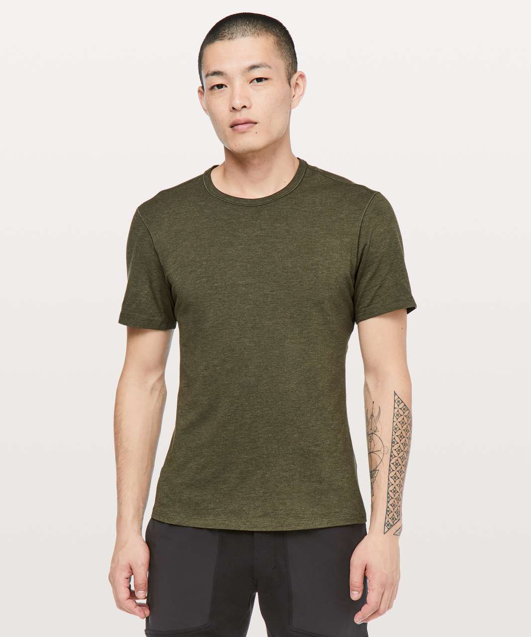 Lululemon 5 Year Basic Tee *Updated Fit - Heathered Dark Olive