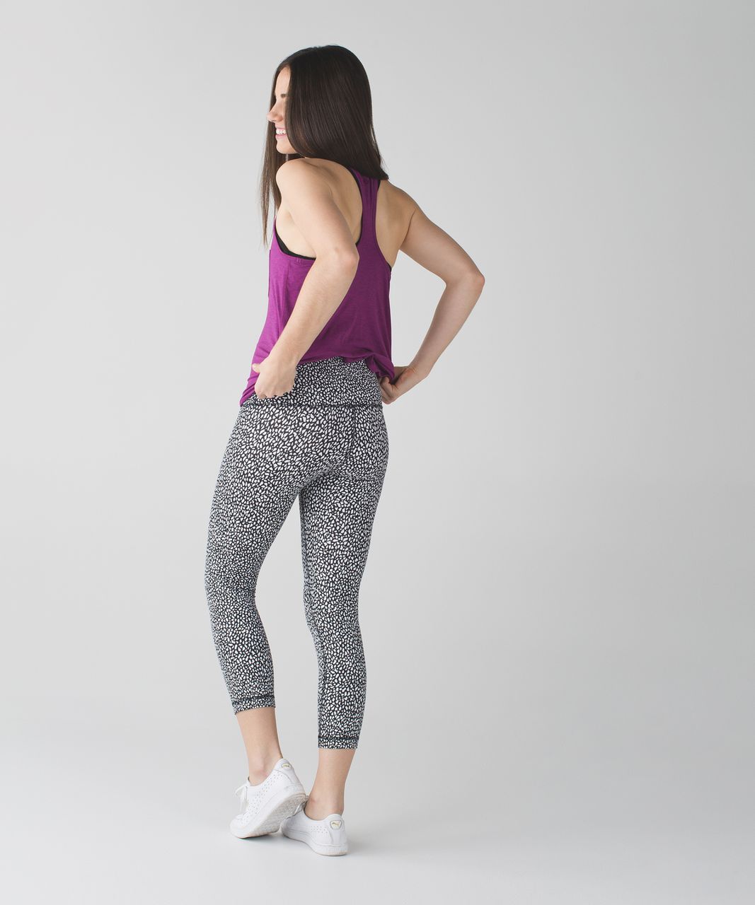 Lululemon Wunder Under Crop (Hi-Rise) - Miss Mosaic Black