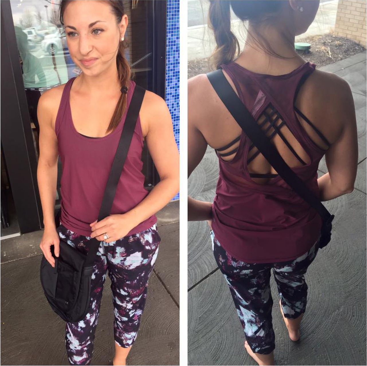 Lululemon Tranquil Crop - Kara Blossom Multi / Black