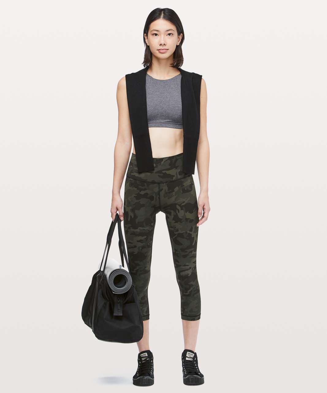 Lululemon Wunder Under Crop (High-Rise) *Full-On Luxtreme 21" - Incognito Camo Multi Gator Green