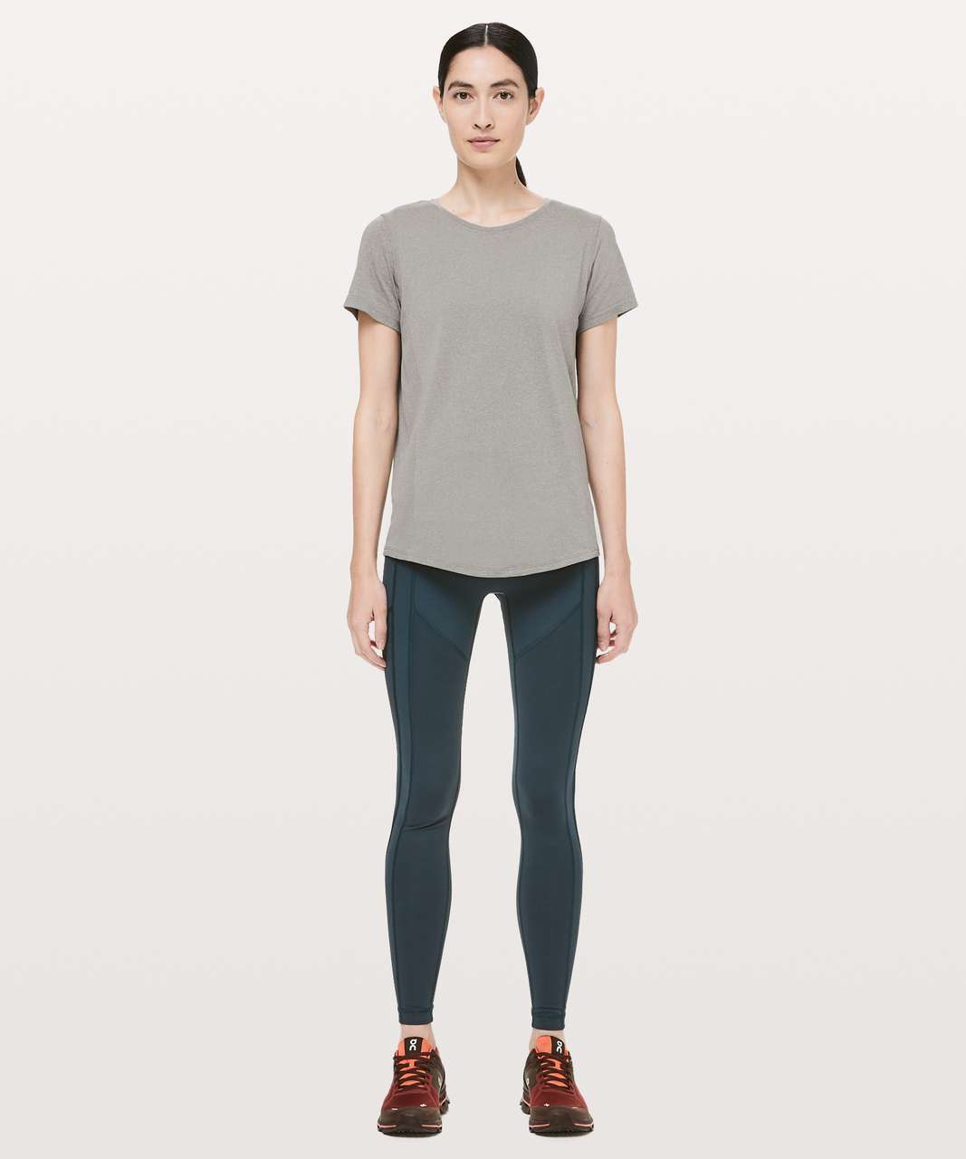 Lululemon Wait For Nothing Short Sleeve - Grey Sage / White