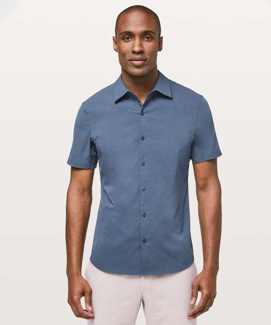 Lululemon Zenway Short Sleeve Buttondown - True Navy - lulu fanatics