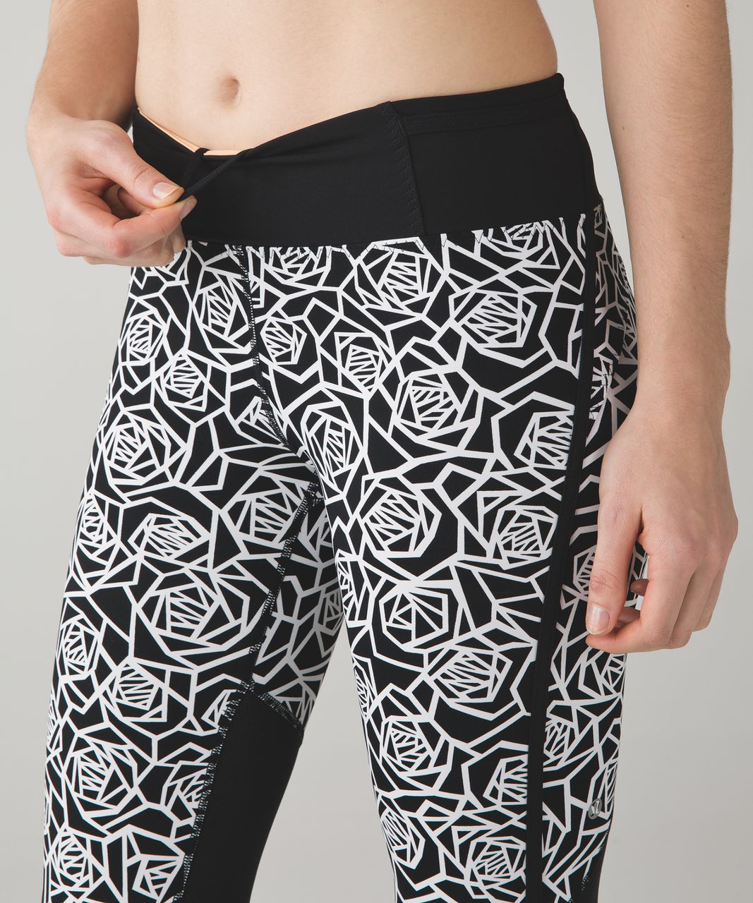 Lululemon Real Quick Crop - Posey Black White / Black