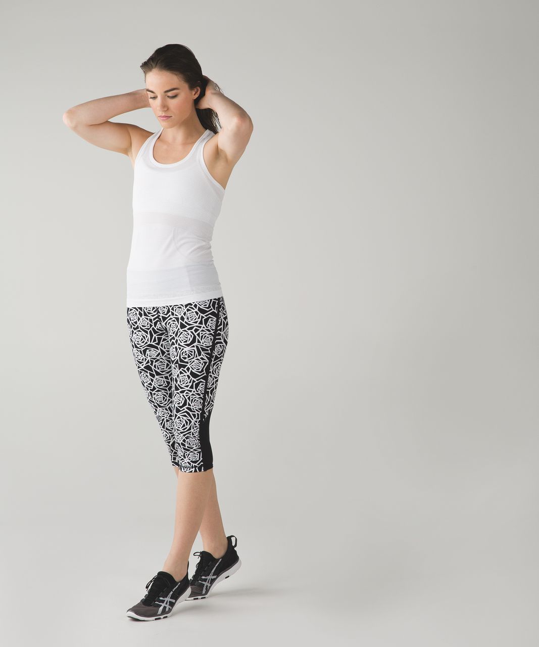 Lululemon Real Quick Crop - Posey Black White / Black